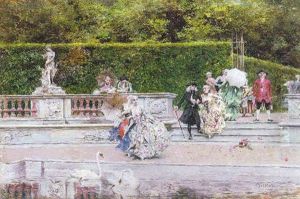 Scene Galante (parc De Versailles?) by Giovanni Boldini
