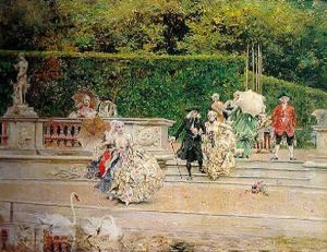 Scene Galante (probablement Dans Le Parc De Versailles) by Giovanni Boldini