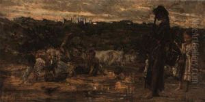 Piccoli Contadini E Buoi by Giovanni Boldini