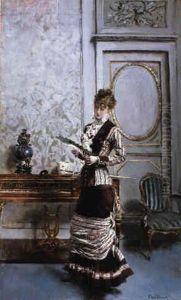 A Lady Admiring A Fan by Giovanni Boldini