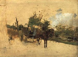 Cavallo Con Carro Da Fieno Cavallo Con Carro Da Fieno