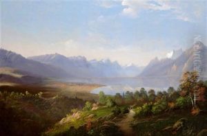 Blick Uber Den Genfer See Auf Genf
