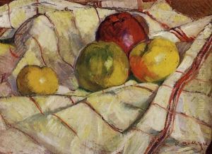 Stilleben Mit Apfeln by Rodolphe Bolliger