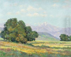 Country Landscape With A View Of The Mountains by Hale W(illiam) Bolton