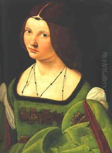 Portrait Of A Lady (clarice Pusterla?), Half-length, In A Green Dress