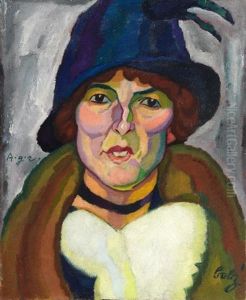 Frau Mit Hut by Hanns Bolz
