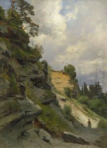 Voralpenlandschaft Mit Berghang by Carl Bolze