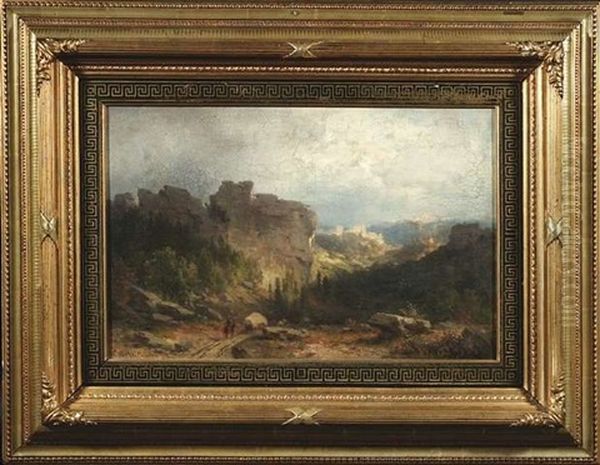 Weite Landschaft Im Hochgebirge Mit Figurenstaffage - view 1