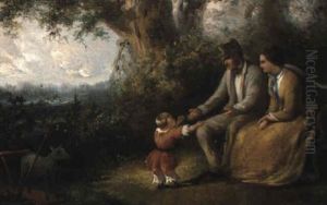Familienidylle Im Wald by Karel Frederik Bombled