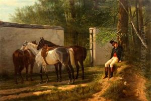 Le Repos Du Cavalier by Louis Bombled