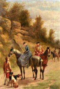 Scene De Chasse A Courre by Louis Bombled