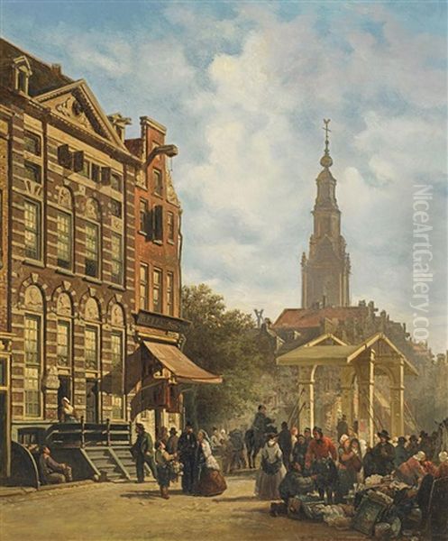 Markttreiben Vor Dem Rembrandthaus In Amsterdam - view 1