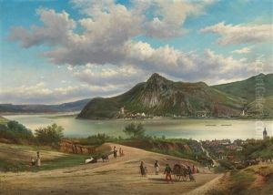 View Of Gros Maros (today Nagymaros), Danube Bend At Visegrad With Citadel