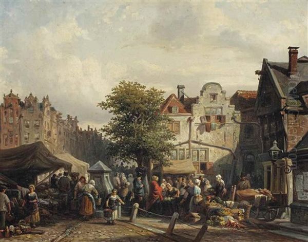 A Bustling Market Day - view 1