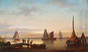 Coastal Scene With Fishermen