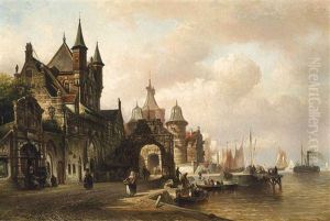 Busy Shipping Port by Elias Pieter van Bommel