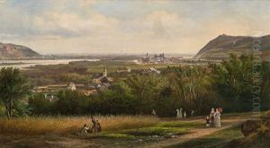 Blick Auf Das Stift Klosterneuburg Von Kierling Aus, Vor Dem Umbau 1882
