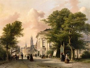 Utrecht, Mariaplaats Mit Dem Haus Fur Kunst Und Wissenschaft by Elias Pieter van Bommel