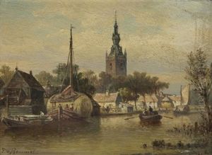 The Village Of Overschie Near Rotterdam (+ Winter Landscape In The Surroundings Of Amsterdam; Pair)