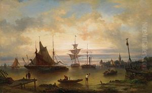 Belgisches Hafenstadtchen by Elias Pieter van Bommel
