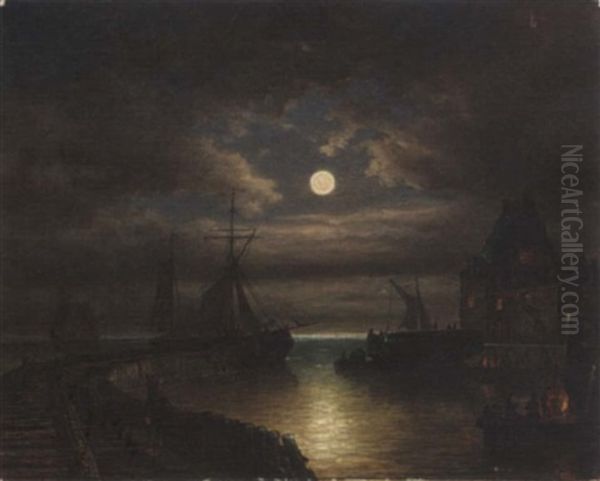 View Of A Harbour At Night - view 1