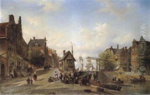 Stadtansicht Von Amsterdam by Elias Pieter van Bommel