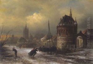Ansicht Aus Der Umgebung Der Stadt Delft Bei Haag In Holland