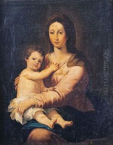 Virgen Con El Nino by Miguel Alcaniz