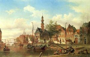 Stadt Und Wasseransicht Von Kampen, Holland