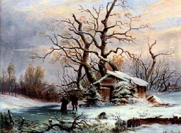 Winterlandschaft Mit Figurlicher Staffage - view 1