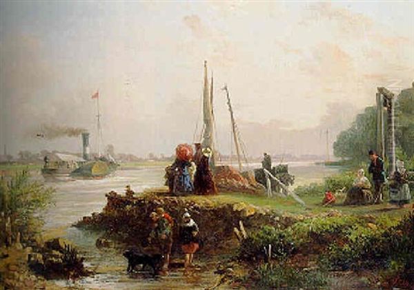 Travellers Waiting For A Ferry - view 1