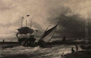Segelschiffe An Der Hollandischen Kuste Bei Vlissingen