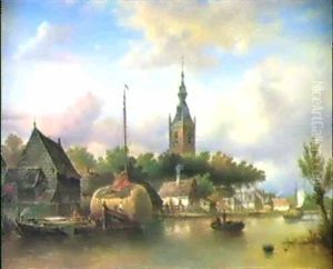 Stadtchen Am Fluss