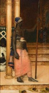Junges Madchen Mit Blumen Und Tambourin Als Allegorie Des Fruhlings by Maurice Bompard