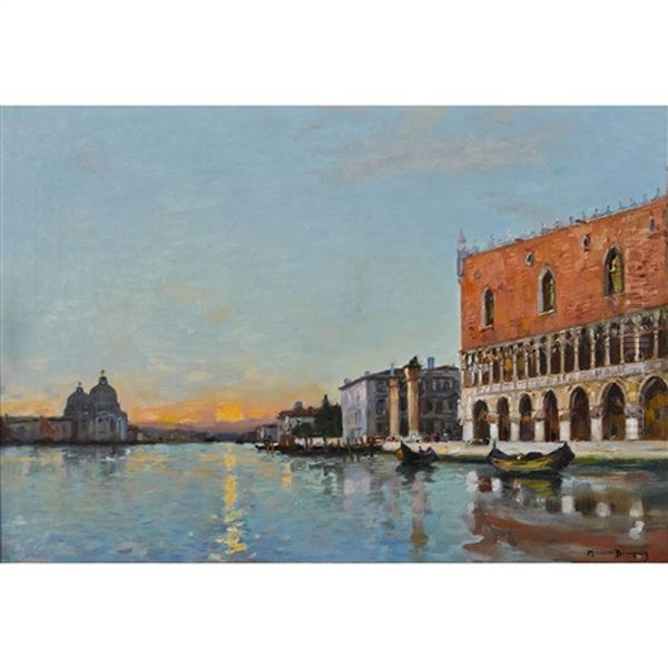 Canal Grande Mit Dogenpalast In Der Abendsonne - view 1