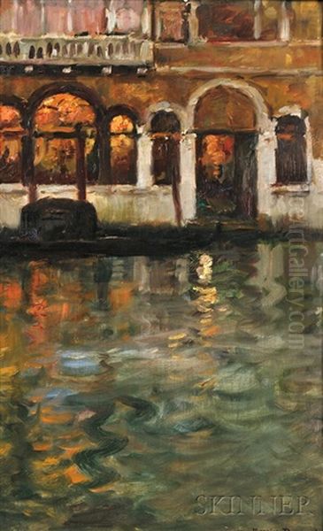 Venice, Canal Reflections, Evening - view 1