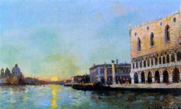 Canal A Venise Devant Le Palais Des Doges - view 1