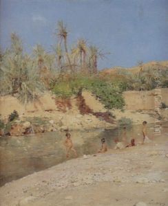 Bain Des Enfants Au Bord De L'oued Bain Des Enfants Au Bord De L'oued