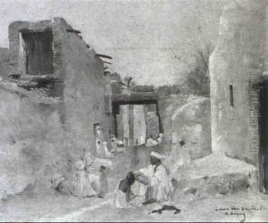 Rue Dans Un Village Oriental by Maurice Bompard
