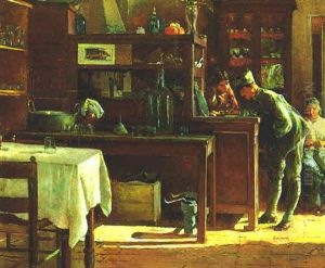 Morgens In Der Trattoria by Augusto Bompiani