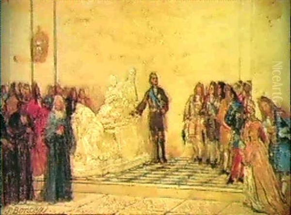 Preparatory Sketch For The Painting 'peter The Great In The Sorbonne In Paris...' - view 1