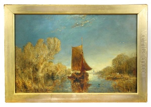 A River Landscape With Sailing Boat - view 1