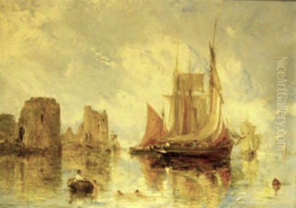 High Tide At Flint Castle - view 1