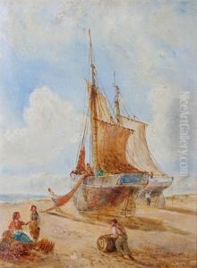 Fisherfolk In Anglesey, Wales by William Joseph J. C. Bond