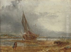 A Beached Fishing Vessel In An Onshore Breeze A Beached Fishing Vessel In An Onshore Breeze