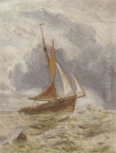 A Fishing Vessel At Sea by William Joseph J. C. Bond