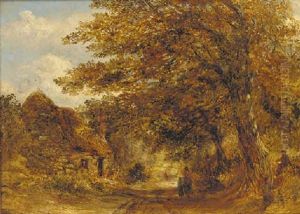 Figures On A Woodland Lane