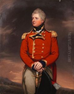 Portrait Of Lt.-col. Hon. Francis Wheler Hood, Three-quarter-length, In A Red Coat, Standing Before A Landscape Portrait Of Lt.-col. Hon. Francis Wheler Hood, Three-quarter-length, In A Red Coat, Standing Before A Landscape