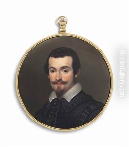 A Self-portrait Of Annibale Carracci With Moustache And Goatee, Black Doublet And White Collar