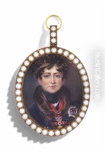 King George Iv (1762-1830), When Prince Regent, In Fur-bordered Blue Coat, Black Stock, Wearing The Jewel Of The Order Of The Golden Fleece And The Breast-star Of The Order Of The Garter - view 1
